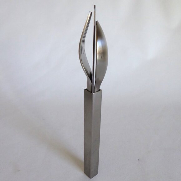 NEW ZELCO BRAND COMPACT CAMPING PICNIC UTENSIL SILVERWARE SET OF 2 - Picture 6 of 13